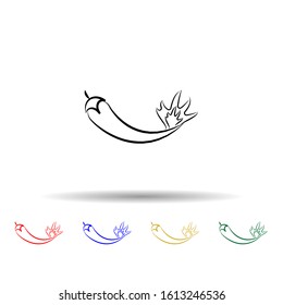 Chili pepper multi color style icon. Simple thin line, outline vector of dia de muertos icons for ui and ux, website or mobile application