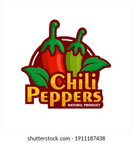 Chili pepper natural product design logo