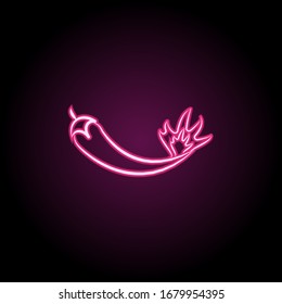Chili pepper neon icon. Simple thin line, outline vector of dia de muertos icons for ui and ux, website or mobile application