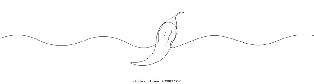 Chili pepper ocontinuous one line drawing vector illustration. Symbol of spicy food or Mexican cuisine. 