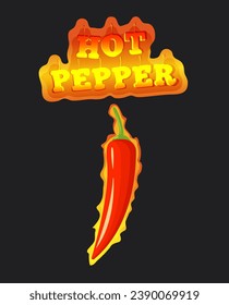 Chili pepper on a black background vector. Hot pepper.
Chili pepper vector. Chili pepper poster