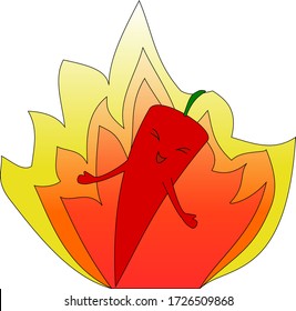 chili pepper on fire -logo