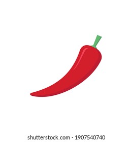 Chili pepper on white background flat design vector