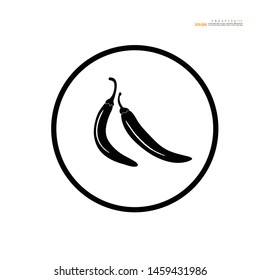 chili pepper on white background,raw food ingredient concept.vector illustration.