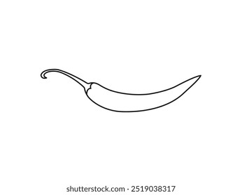 chili pepper outline. Mexican spicy food and sauce, red and black outline chili peppers. Chili pepper outline and filled vector sign, Symbol, logo. Pictogram isolated on a white background.