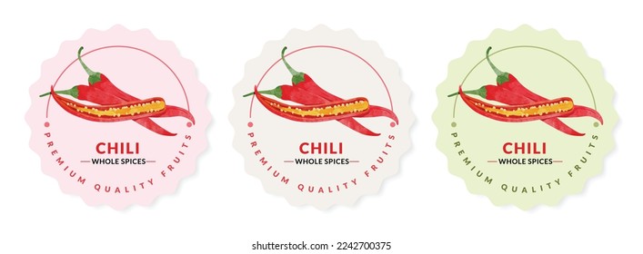 
Chili pepper packaging design templates, watercolour style vector illustration.