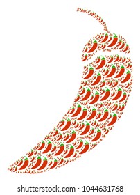 Chili Pepper pattern designed in the figure of chili pepper design elements. Vector iconized composition done from simple icons.
