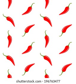 Chili pepper. Pattern. Vector illustration