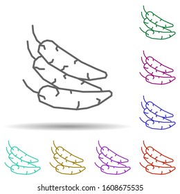 Chili pepper, plant multi color style icon. Simple thin line, outline vector of dia de muertos icons for ui and ux, website or mobile application
