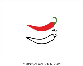 Chili pepper pods set realistic shadow,
Red hot  pepper, whole and sliced, isolated on ,
One red chili pepper is the other Green chilli sticker on white hot pepper levitates on a white background
 