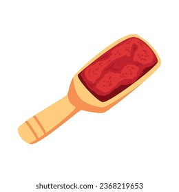 chili pepper powder in spoon illustration isolated