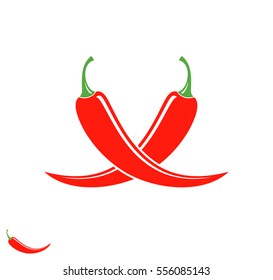Chili pepper. Red peppers on white background