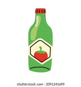 chili pepper sauce bottle green