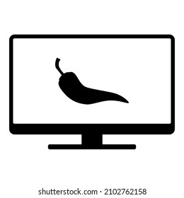 Pimienta chile y pantalla blanca