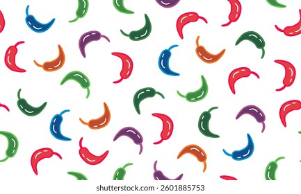 chili pepper seamless pattern. hand drawn chili pepper background. suitable for wrapping paper or packaging design.