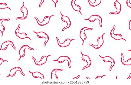 chili pepper seamless pattern. hand drawn chili pepper background. suitable for wrapping paper or packaging design.