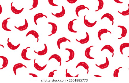 chili pepper seamless pattern. hand drawn chili pepper background. suitable for wrapping paper or packaging design.