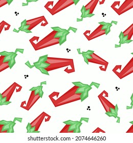 chili pepper seamless pattern on white background