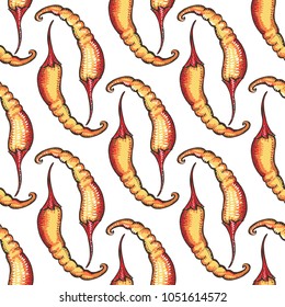 Chili pepper seamless pattern. Set of backgrounds with red hot chili peppers. Seamless pattern illustration