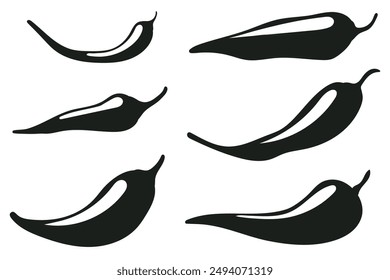 chili pepper silhouette. hot chili flat icon vector 