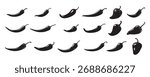 chili pepper silhouette white background