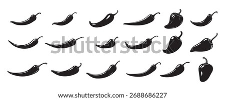 chili pepper silhouette white background