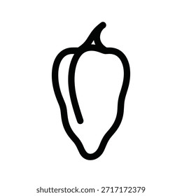 Ilustración vectorial simple de chile. Vegetal picante, ingrediente alimenticio para cocinar platos. Especias y condimentos culinarios y saludables