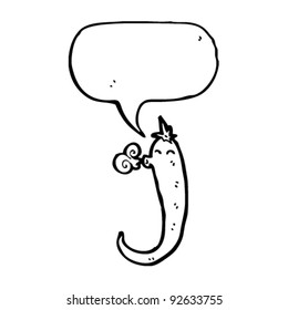 chili pepper with speech bubble