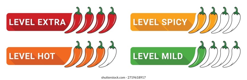 Etiquetas de nível de pimenta de pimenta para comida Menu Heat Rating