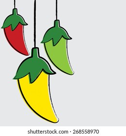 Chili pepper string card in vector format.