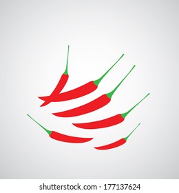 chili pepper symbol on gray background