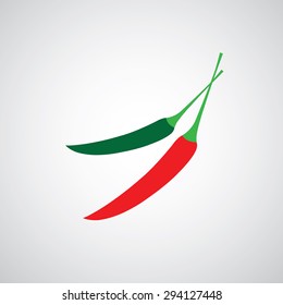 chili pepper symbol on gray background  