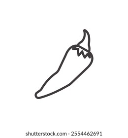 Chili Pepper thin liner icon vector.