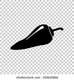 chili pepper vector icon - black illustration