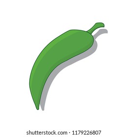 Chili pepper vector icon flat, vegetable vector icon illustration green