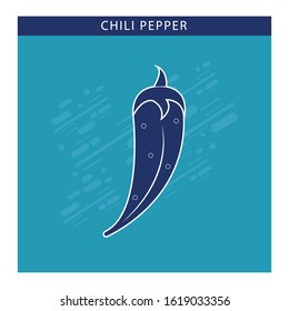  Chili pepper vector icon flat design with blue background