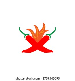 Chili pepper vector icon. Flat illustration of a pepper-mark on eps 10
