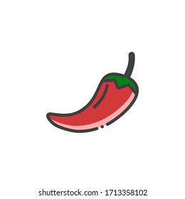 chili pepper vector icon. chili pepper illustration isolated with white background. Ripe pepper icons