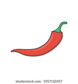 Chili Pepper Vector Icon Illustration. Chili Peppers Flat Icon