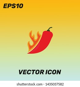 Chili Pepper Vector Icon Illustration.Modern,Flat, Creative Chili Pepper Vector Icon Illustration For Web And Mobile Application.Golden Gradient  Background.Ui/Ux.Premium Quality.