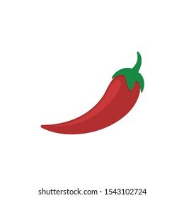 Chili pepper vector icon on white background. Flat vector red Chili pepper icon, farming sign for web design