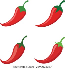 "Chili Pepper Vector Illustration" features a vibrant, detailed depiction of a chili pepper in clean, bold lines, perfect for food-related designs, packaging, or spice-themed artwork, adding a fiery 