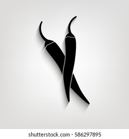  Chili pepper vector illustration. Flat design. Chili pepper icon.
