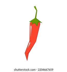 Ilustración vectorial de chile, aislada en fondo blanco. Diseño del logo del chile rojo. Pimienta caliente roja.