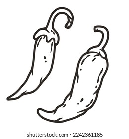 Chili pepper vector for label, banner or poster. Vegetable ingredient for food store or market. Red and green hot natural pod for grocery, culinary products or design of logo or emblem.