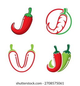 Chili pepper vector logo design