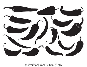 Vector Chili Pepper Para Impresión, Chili Pepper Clipart, Chili Pepper Vector Illustración