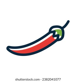 Chili Pepper Vector Thick Line Filled Dark Colors Icons For Personal And Commercial Use.
