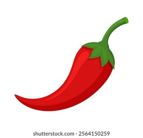 Chili pepper vegetable for cooking meals. A bright element Hand drawn Trendy flat style isolated for design. Vector illustration