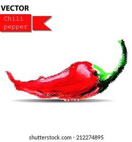 Chili pepper vegetable on white background. Vector illustration